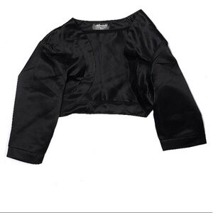 Black Butterfly cropped shimmer open front shrug jacket US size 12